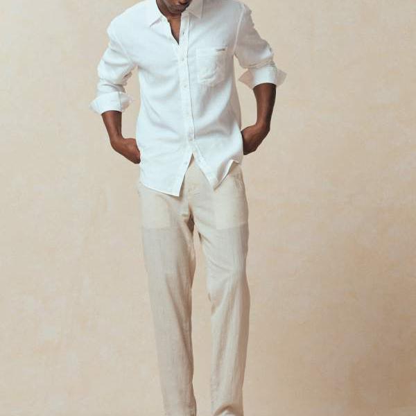 ジャックアンドジョーンズ Jack & Jones ジャック＆ジョーンズのリネン混紡トラウザー（ベージュ） パンツ ボトム メンズ 男性 インポートブランド 小さいサイズから大きいサイズまで
