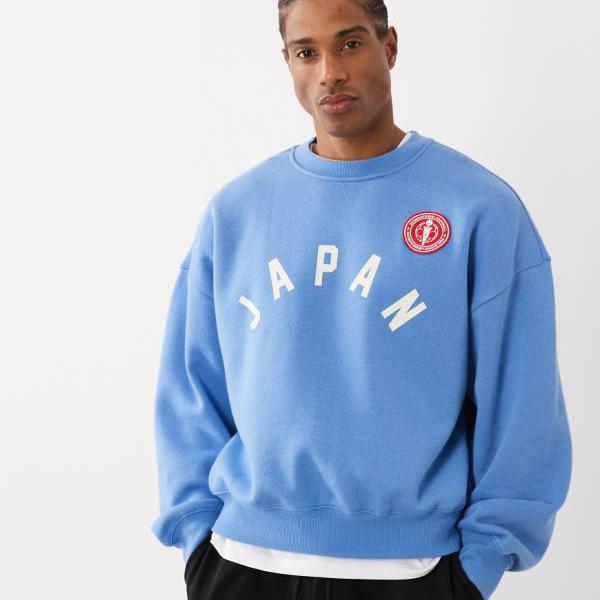 Cotton On ボックス席相応う グラフィック トレーナー ブルーダスク トップス メンズ 成人男性 インポートブランド 弱められた大きさから馬鹿でかい大きさまで