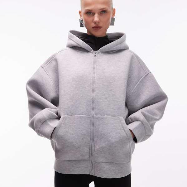 エイソス ASOS asos ASOS DESIGN ダブル人間の顔 厚地の外套大きさ ジップスルー パーカー（薄墨色） トップス レディース 成人女性 インポートブランド 弱められた大きさから馬鹿でかい大きさまで