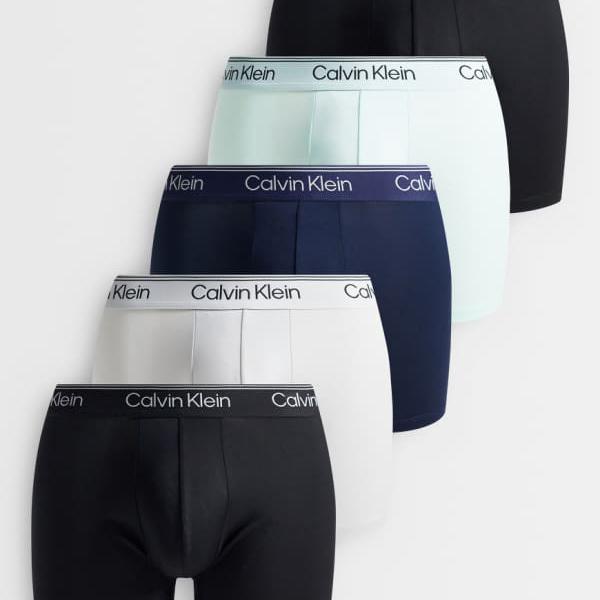 カルバンクライン Calvin Klein カルバン・クライン マイクロファイバーストレッチ ボクサーブリーフ 5枚組（黒いこと/薄墨色/青色）  肌付き メンズ 成人男性 インポートブランド たわい無い大きさから気が大きい大きさまで