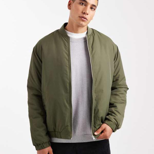 エイソス ASOS asos ASOS DESIGN ボンバージャケット（カーキ） アウター メンズ 男性 インポートブランド 小さいサイズから大きいサイズまで｜セレクトショップ　Diva　Closet