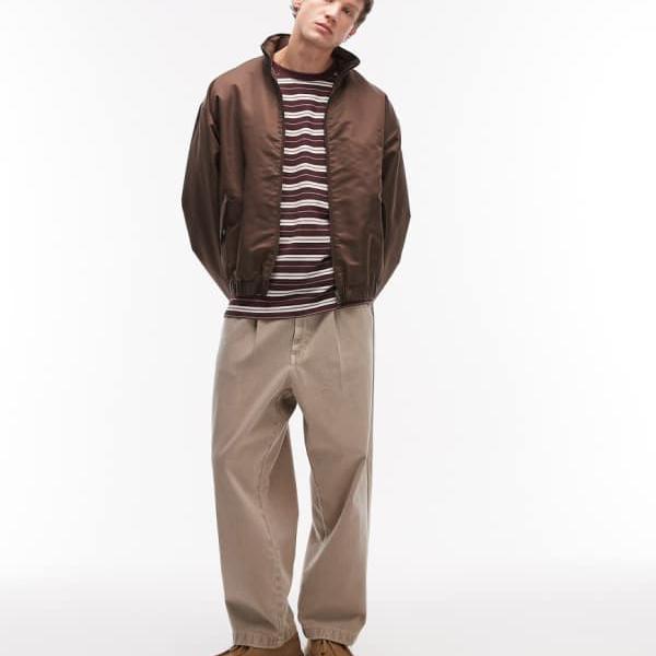 エイソス ASOS asos ASOS DESIGN コール天 リラックステーパードジーンズ（ウォッシュストーン） ズボン下 下つ方 メンズ 成人男性 インポートブランド たわい無い大きさから気が大きい大きさまで