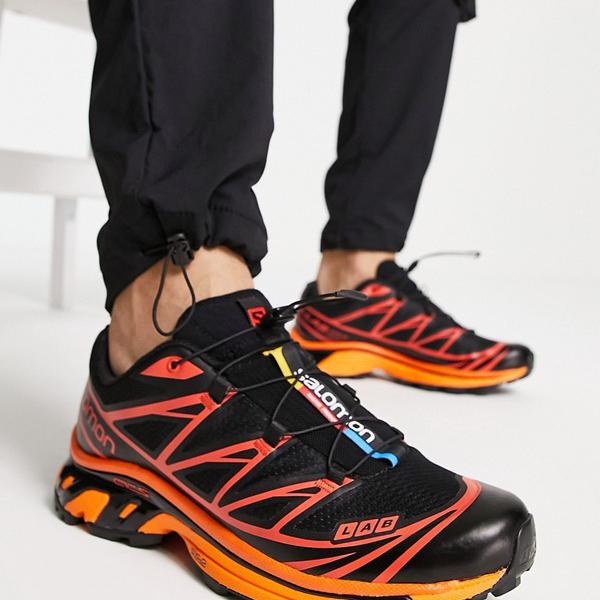 Salomon XT-6 インポートブランド オレンジ スニーカー ブラック メンズ 小さいサイズから大きいサイズまで 男性 靴 【セール】 スニーカー