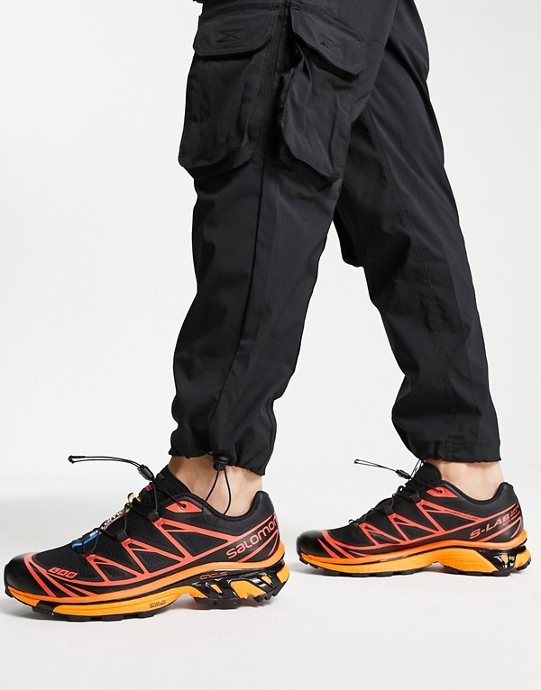 Salomon XT-6 インポートブランド オレンジ スニーカー ブラック メンズ 小さいサイズから大きいサイズまで 男性 靴 【セール】 スニーカー