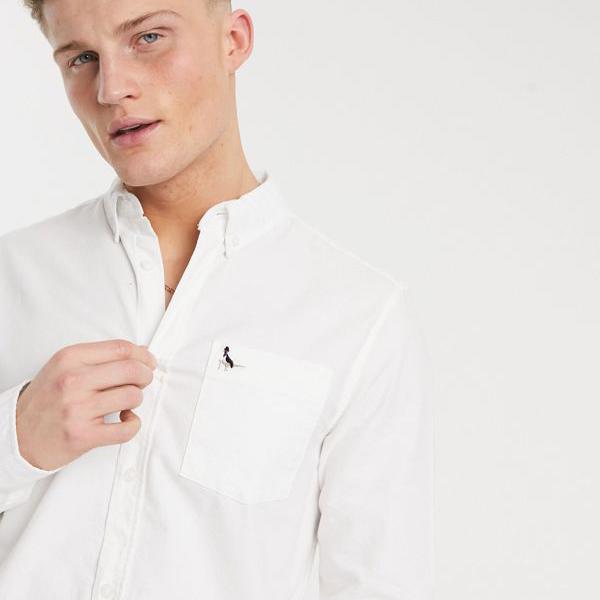 宅送 ジャックウィルスワズワースオックスフォードスリムフィットシャツホワイト トップス メンズ 男性 インポートブランド 小さいサイズから大きいサイズまで 超歓迎 Affectofoundation Org