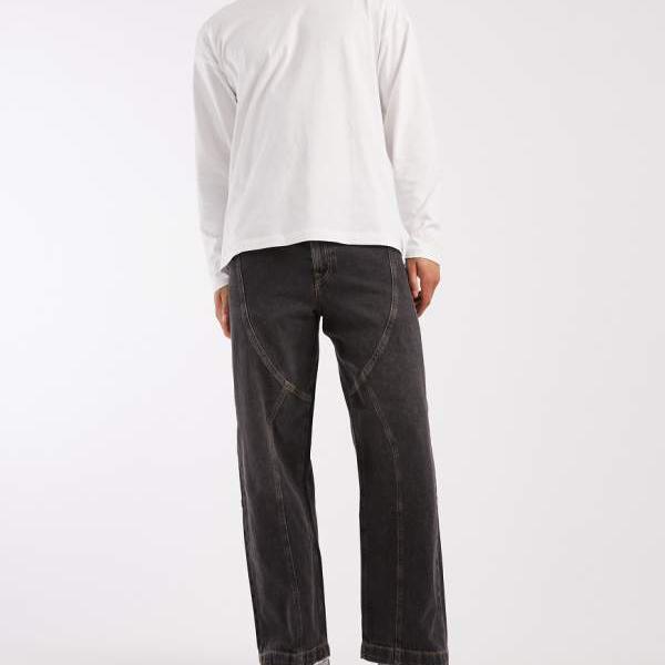 ジャックアンドジョーンズ Jack & Jones ジャック＆ジョーンズ インテリジェンス デイブ ワイドレッグ ジーンズ（シームディテール、ウォッシュブラック） パンツ ボトム メンズ 男性 インポートブランド 小さいサイズから大きいサイズまで