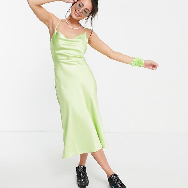 コリュージョン Collusion Collusion Collusionオープンバックサテンミディスリップドレス グリーン ワンピース レディース 女性 インポートブランド 小さいサイズから大きいサイズまで Andapt Com