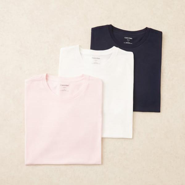 カルバンクライン Calvin Klein カルバン・クライン コットンTシャツ 3枚組（ピンク/ネイビー/ホワイト） トップス メンズ 男性 インポートブランド 小さいサイズから大きいサイズまで