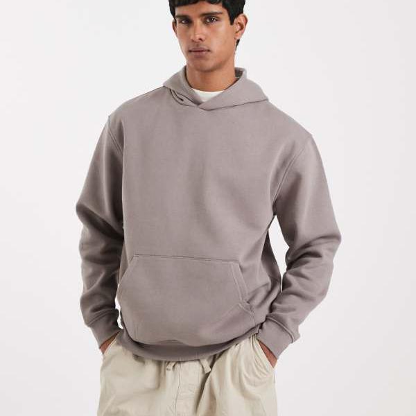エイソス ASOS asos ASOS DESIGN エッセンシャルズ リラックスフィット パーカー（ダークストーン） トップス メンズ 男性 インポートブランド 小さいサイズから大きいサイズまで