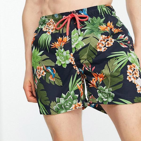 安いそれに目立つ ガント Gant 小さなロゴが入った花柄のgantスイムショーツ 水着 メンズ 男性 インポートブランド 小さいサイズから大きいサイズまで New限定品 Ariahuahin Com