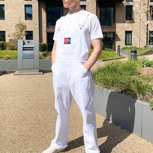 国際ブランド 楽天市場 エイソス Asos Asos Asos実際のバギーデニムダンガリー ホワイト パンツ ボトム メンズ 男性 インポート ブランド 小さいサイズから大きいサイズまで セレクトショップ Diva Closet 爆安プライス Advance Com Ec