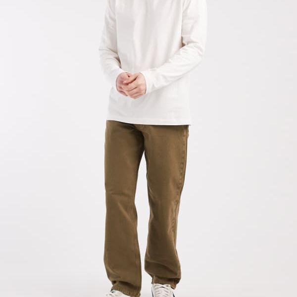 エイソス ASOS asos ASOS DESIGN ストレートフィットジーンズ（ウォッシュドカーキ） ズボン下 下つ方 メンズ 成人男性 インポートブランド たわい無い大きさから気が大きい大きさまで