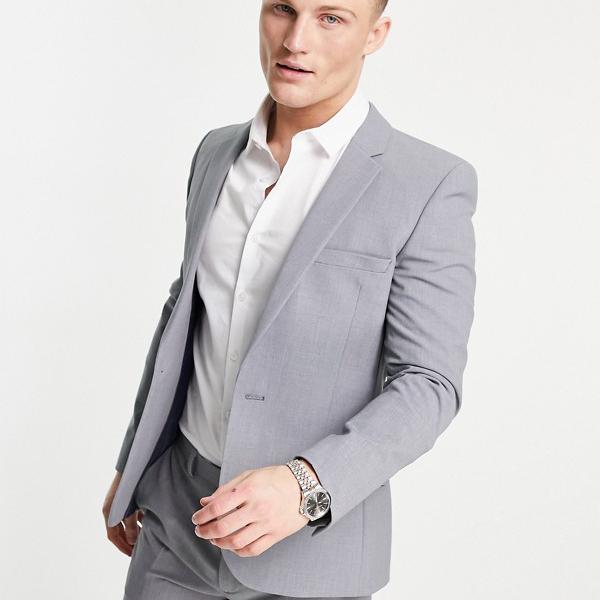エイソス Asos Asos Asosdesignスーパースキニースーツジャケットミッドグレー アウター メンズ 男 インポートブランド 薄い号数から寛容サイズまで La Consoude Au Jardin Fr
