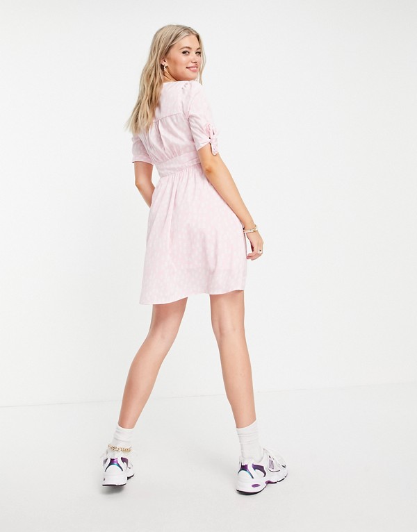 ピンクのスポットプリントのveromodatall限定ティードレス ワンピース レディース 女性 インポートブランド 小さいサイズから大きいサイズまで Christine Coppin Com