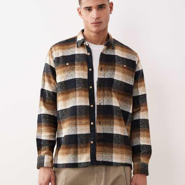 バブアーインターナショナル Barbour バブアー バブアー ウッドフット チェック リラックス シャツ（ブラック） トップス メンズ 男性 インポートブランド 小さいサイズから大きいサイズまで