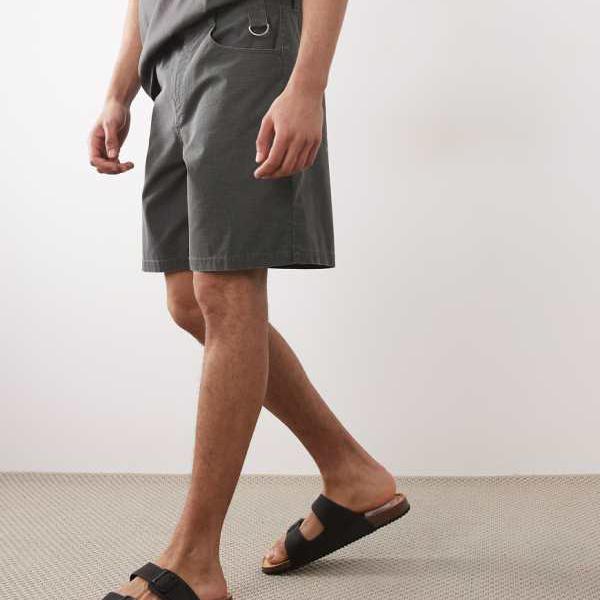 エイソス ASOS asos ASOS DESIGNのウォッシュドチャコールリップストップショーツ ズボン下 下つ方 メンズ 成人男性 インポートブランド たわい無い大きさから気が大きい大きさまで