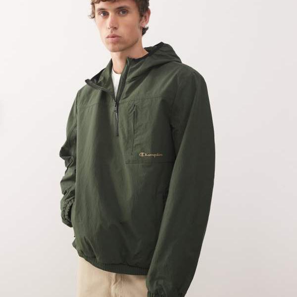 チャンピオン Champion CHAMPION チャンピオンのフード付きクォータージップジャケット（グリーン） アウター メンズ 男性 インポートブランド 小さいサイズから大きいサイズまで