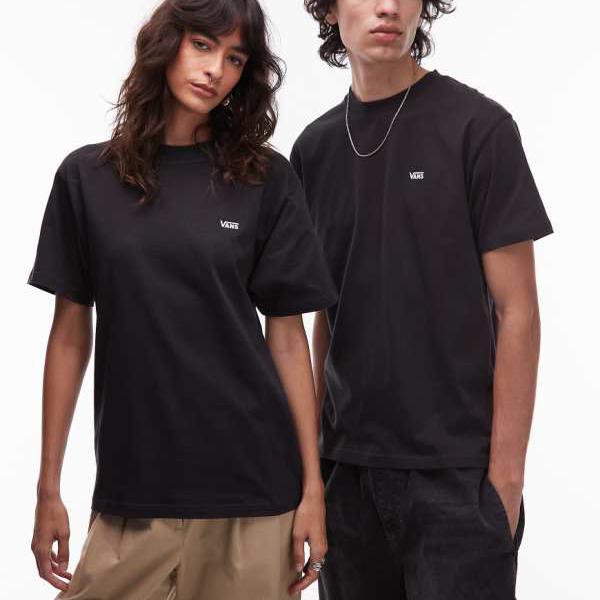ヴァンズ Vans VANS バンズ Vans 左胸ロゴ レギュラーフィット Tシャツ(ブラック) トップス レディース 女性 インポートブランド 小さいサイズから大きいサイズまで