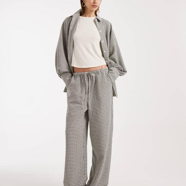 エイソス ASOS asos ASOS DESIGN ギンガム照合のしるし柄プルオンパンツ ズボン下 下つ方 レディース 亭主もち インポートブランド ごく小さい大きさから大層らしい大きさまで