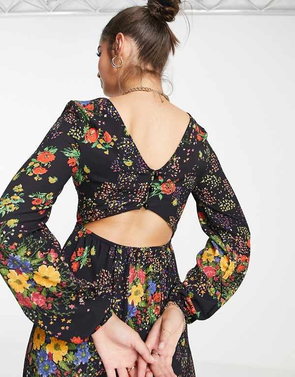 楽天市場 エイソス Asos Asos Asosdesignバブルクレープボタンバック長袖ジャンプスーツフローラルミックス トップス レディース 女性 インポートブランド 小さいサイズから大きいサイズまで セレクトショップ Diva Closet