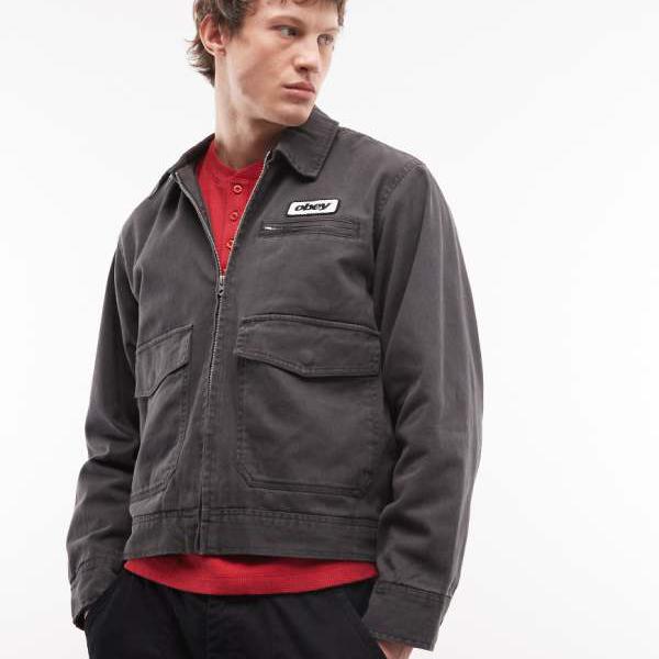 オベイ Obey Obey Walter細工物上衣（黒いこと） アウター メンズ 成人男性 インポートブランド ごく小さい大きさから大層らしい大きさまで