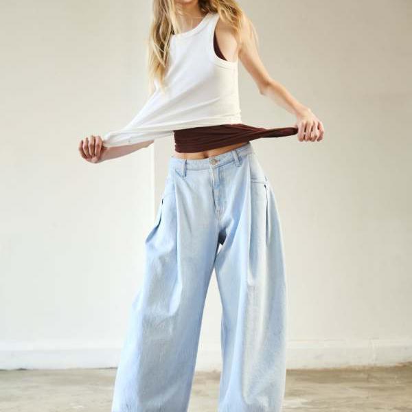 トップショップ Topshop TOPSHOP トップショップ コクーン ミッドライズ バレルジーンズ スーパーブリーチ パンツ ボトム レディース 女性 インポートブランド 小さいサイズから大きいサイズまで