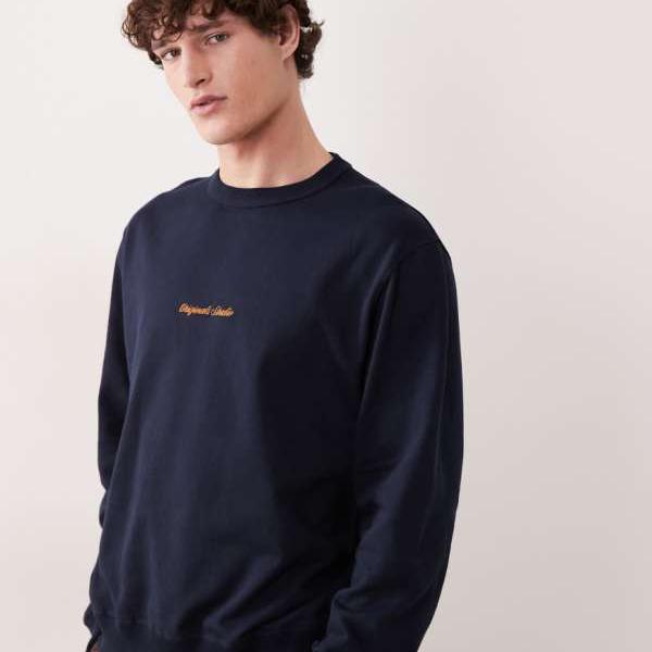 ジャックアンドジョーンズ Jack \u0026 Jones 手玉＆ジョーンズ オリジナルズ ロゴタイプ トレーナー（米国海軍） トップス メンズ 成人男性 インポートブランド 弱められた大きさから馬鹿でかい大きさまで