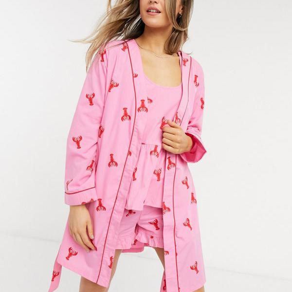 誠実 Street ナイトウェア ルームウェア Closet京都のセレクトショップdivacloset ロブスタープリントコーディネートのデイジーストリートドレッシングガウン 部屋着 Daisy インポートブランド 小さいサイズから大きいサイズまで セレクトショップ デイジー