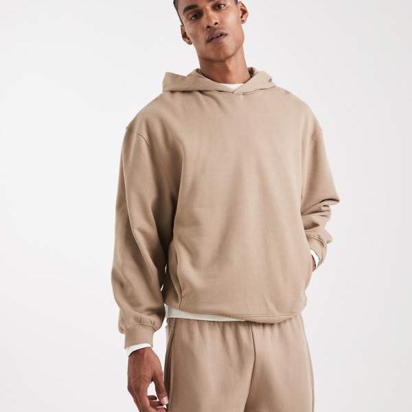 エイソス ASOS asos ASOS DESIGN 円形デザインコレクション 400gsm ヘビーウェイト パーカー（ストーン） トップス メンズ 男性 インポートブランド 小さいサイズから大きいサイズまで