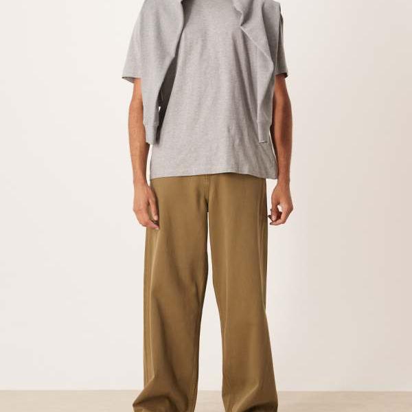 エイソス ASOS asos ASOS DESIGN スーパーバギージーンズ（ブラウンウォッシュ） パンツ ボトム メンズ 男性 インポートブランド 小さいサイズから大きいサイズまで