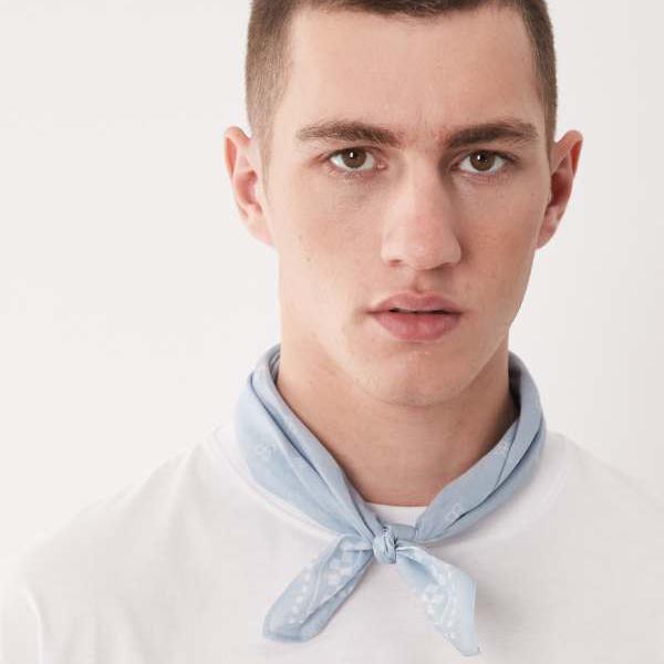 エイソス ASOS asos ASOS DESIGN ペイズリー＆チェッカーボード柄コットンバンダナ（ブルー） アクセサリー メンズ 男性 インポートブランド