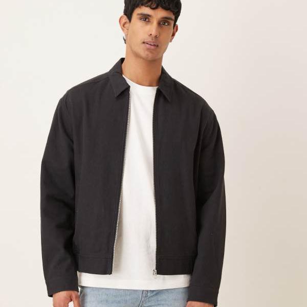 エイソス ASOS asos ASOS DESIGN リネンブレンドジャケット（ブラック） アウター メンズ 男性 インポートブランド 小さいサイズから大きいサイズまで 22,155円