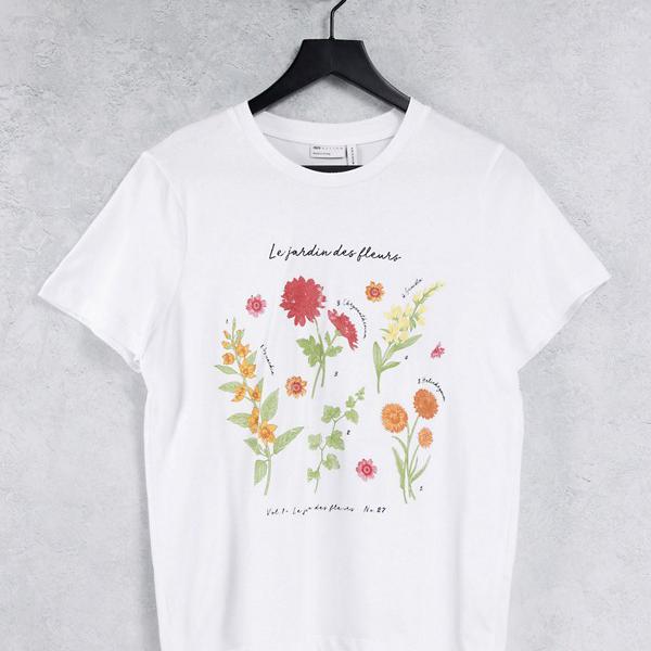 エイソス Asos Asos Asosdesignのボタニカルグラフィックが白のボクシーtシャツ トップス レディース 女性 インポートブランド 小さいサイズから大きいサイズまで Jaquemeng Com