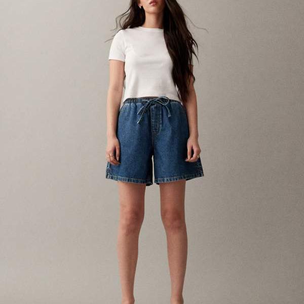エイソス ASOS asos ASOS DESIGN ジーンズ プルオン ロング生産ライン 遊撃手ズボン下（ミッドブルー） ズボン下 下つ方  レディース お上さん インポートブランド たわい無い大きさから気が大きい大きさまで