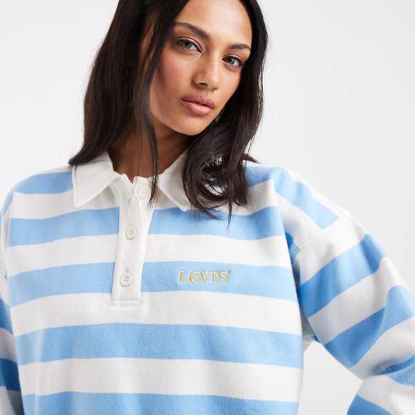 リーバイス Levi's リーバイスのヴィンテージストライプポロネック(ブルー) トップス レディース 女性 インポートブランド 小さいサイズから大きいサイズまで|セレクトショップ Diva Closet