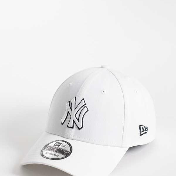 ニュー内鰓 New Era NEW ERA ニュー内鰓 NYヤンキース 9forty アウトラインロゴキャップ（白いこと） かぶり笠 レディース 成人女性 インポートブランド