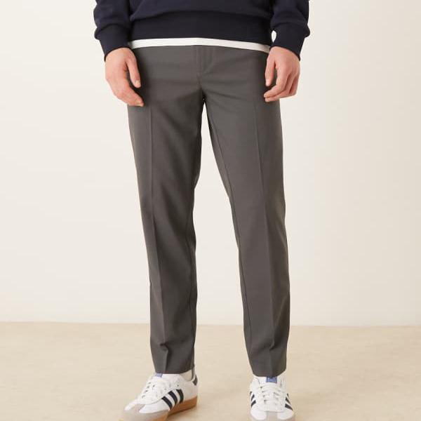 エイソス ASOS asos ASOS DESIGN スマートテーパードトラウザー（チャコール） パンツ ボトム メンズ 男性 インポートブランド 小さいサイズから大きいサイズまで 10,934円