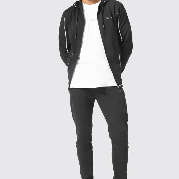 Boohoo ブーフー インポートブランド メンズ 男アクティブパイピングディテールトラックスーツ 男性 上下 Boohoo スウェット