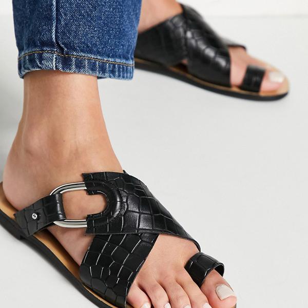 エイソス Asos Asos Asosdesignフリート表通りレザートゥループサンダルブラッククロックス 靴 レディース 嬶 輸入物ブランド 尠い号からおおらかサイズまで 京都の選りだす店divacloset Chelseafilm Org