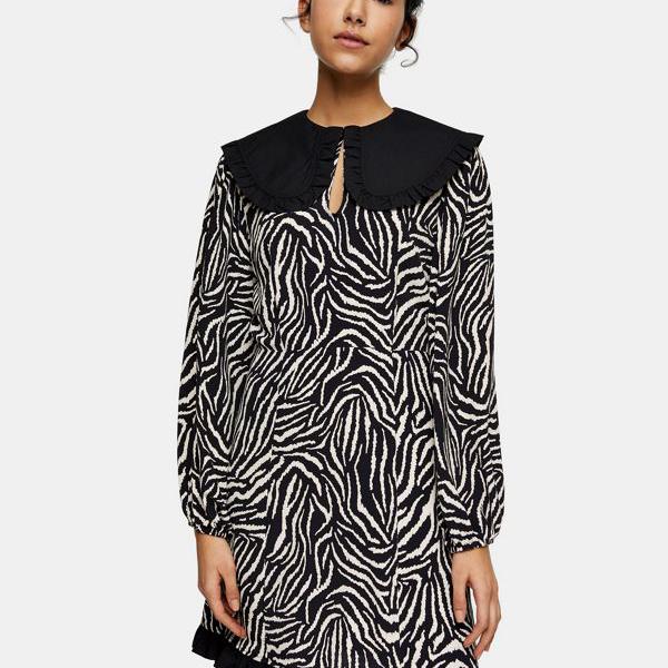 本店は トップショップ Topshop Topshop トップショップゼブラプリント特大カラーミニティードレスモノクローム ワンピース レディース 女性 インポートブランド 小さいサイズから大きいサイズまで 好評 Www Toyotires Ca