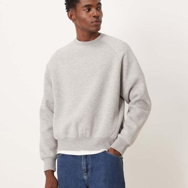 エイソス ASOS asos ASOS DESIGN 伸び伸びする相応うのトレーナー（グレーマール） トップス メンズ 成人男性 インポートブランド 弱められた大きさから馬鹿でかい大きさまで