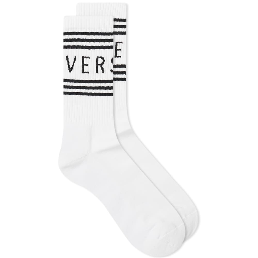 超歓迎 ヴェルサーチェ Versace ヴェルサーチ ベルサーチ Versace ヴェルサーチロゴスポーツソックス 靴下 メンズ 男性 インポート ブランドw 新しい到着 Trackstar Fr