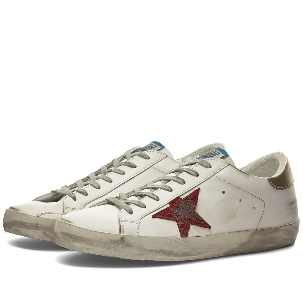 maroon golden goose