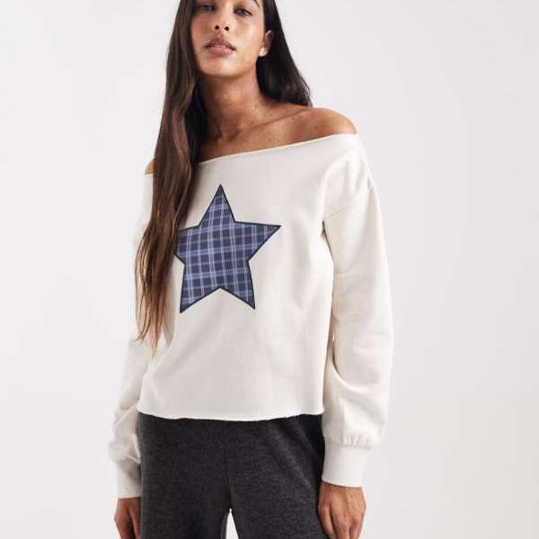 Cotton Onのオフショルダーフリースジャンパー（オート麦） トップス レディース 女性 インポートブランド 小さいサイズから大きいサイズまで