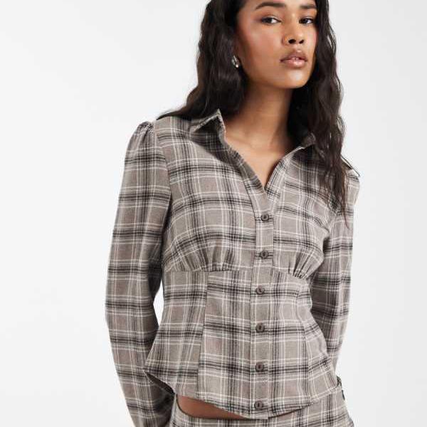 ミスセルフリッジ Miss Selfridge ミスセルフリッジの長袖チェックシャツコーデ トップス レディース 女性 インポートブランド 小さいサイズから大きいサイズまで
