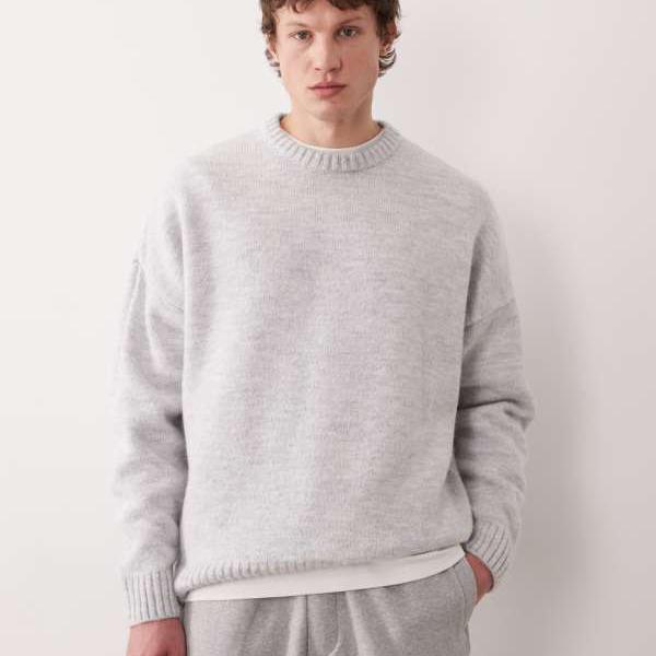 エイソス ASOS asos ASOS DESIGN エクストリームオーバーサイズボックスフィットニットジャンパー（グレー） トップス メンズ 男性 インポートブランド 小さいサイズから大きいサイズまで