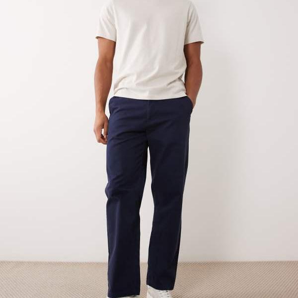 エイソス ASOS asos ASOS DESIGN ストレートチノパンツ（米国海軍） ズボン下 下つ方 メンズ 成人男性 インポートブランド 小っちゃい大いさから馬鹿でかい大いさまで