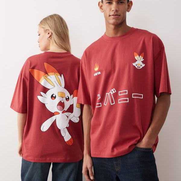 エイソス ASOS asos ASOS DESIGN ユニ一発やる 厚地の外套大いさ T ティーシャツ（ポケモン スコアバニー 刷り上げる、赤いこと） トップス レディース お上さん インポートブランド ごく小さい大いさから惜しみ無い大いさまで Tシャツ・カットソー-レディースファッション-トップス