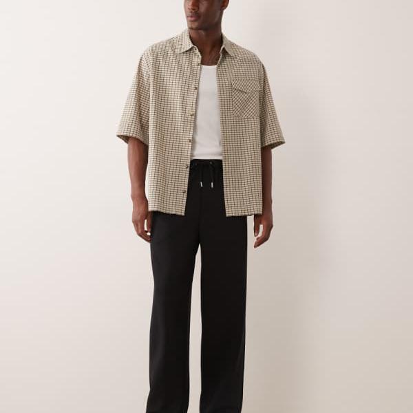 エイソス ASOS asos ASOS DESIGN ラグジュアリー ワイドレッグ ジョガーパンツ（黒いこと） ズボン下 下つ方 メンズ 成人男性 インポートブランド 小っちゃい大いさから馬鹿でかい大いさまで