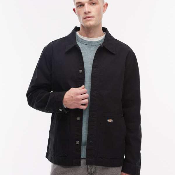 ディッキーズ Dickies ディッキーズの裏地なしキャンバスバーンジャケット（ブラック） アウター メンズ 男性 インポートブランド 小さいサイズから大きいサイズまで